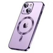 SULADA iPhone 15 Magnetiskt Fodral TPU och Härdat Glas - Mörklila
