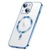 SULADA iPhone 15 Magnetiskt Mobilskal TPU och Härdat Glas - Blå