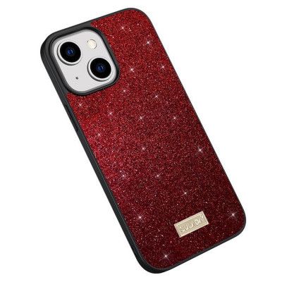 SULADA Mobilskal till iPhone 15 Glitter Sequins - Röd