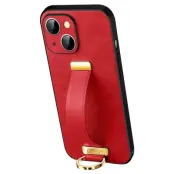 SULADA iPhone 15 Mobilskal Crazy Horse Textur PC+TPU Röd