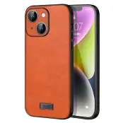 SULADA iPhone 15 Skal PU Läder Coated TPU+PC Orange
