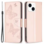 Trolsk Imprint Butterflies Wallet (iPhone 15) - Rosa