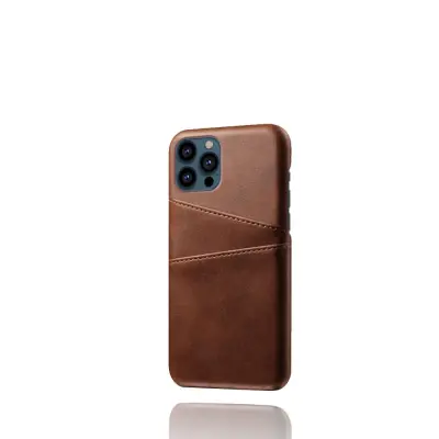 Trolsk Mobilskal med Kortficka Läderimitation (iPhone 15) - Svart