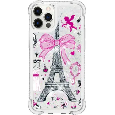 Trolsk Mobilskal med Flytande Glitter - Paris (iPhone 15)