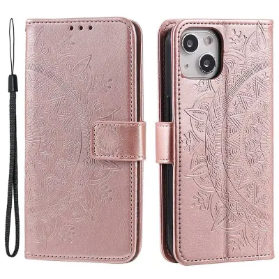 Trolsk Plånboksfodral Mandala med Rem (iPhone 15) - Lila