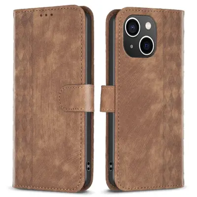 Trolsk Plånboksfodral Slim Romb (iPhone 15) - Brun