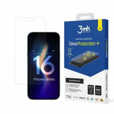 3mk iPhone 16 Plastfilm skärmskydd Silver Protection+