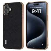 ABEEL iPhone 16 Plus Mobilskal Äkta Läder Electroplating