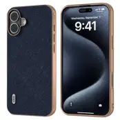 ABEEL iPhone 16 Plus Mobilskal Äkta Läder Electroplating
