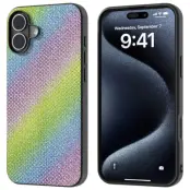 ABEEL iPhone 16 Plus Skal Rhinestone Textur Svart Kantskydd