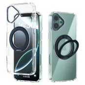 ABEEL Q-LUCK iPhone 16 Plus Skal med Ställ Dark Blue