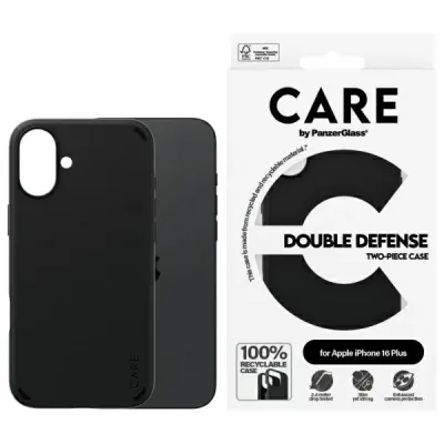 CARE By PanzerGlass Mobilskal till iPhone 16 Plus Double Defense - Svart