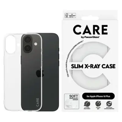 CARE By PanzerGlass Mobilskal till iPhone 16 Plus X-Ray Soft - Transparent
