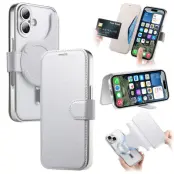 CASENEO Mobilskal till iPhone 16 Plus TPU Inre - Äkta läder - Silver