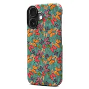 DENIOR iPhone 16 Plus Fodral Mönstertryckt PU Läder + PC - Blå