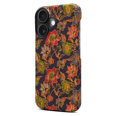 DENIOR iPhone 16 Plus Fodral Mönstertryckt PU Läder + PC - Lila