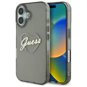 Guess iPhone 16 Plus Mobilskal IML Heart - Svart