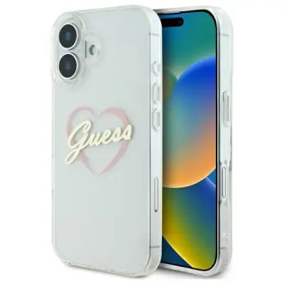Guess Mobilskal till iPhone 16 Plus IML Heart - Transparent