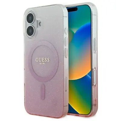 Guess Mobilskal till iPhone 16 Plus MagSafe IML Glitter Gradient