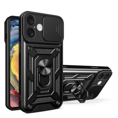 Mobilskal till iPhone 16 Plus Hybrid Armor Camshield - Svart