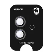 Joyroom iPhone 16/16 Plus Härdat Glas Kameralinsskydd - Svart