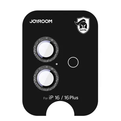 Joyroom iPhone 16/16 Plus Härdat Glas Kameralinsskydd - Svart