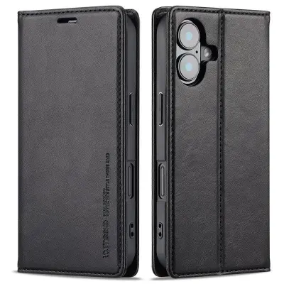 LC.IMEEKE iPhone 16 Plus Fodral KonstLäder - Svart