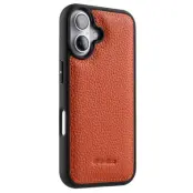 MELKCO iPhone 16 Plus Fodral Äkta Läder Belagt PC - Orange