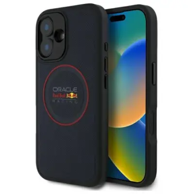 Red Bull Mobilskal till iPhone 16 Plus MagSafe Läder Red Ring - Navy