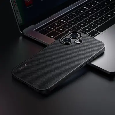 SULADA iPhone 16 Plus Skal MagSafe Metallram PU+TPU Svart