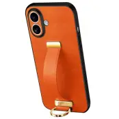 SULADA iPhone 16 Plus Skal med Handledsrem och Ställ - Orange