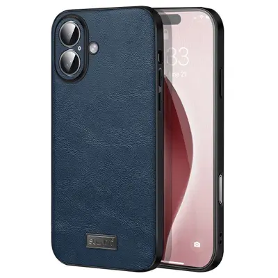 SULADA iPhone 16 Plus Skal PU Läder + TPU + PC - Blå