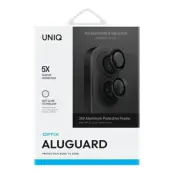 UNIQ iPhone 16/16 Plus Kameralinsskydd Härdat Glas Optix - Svart