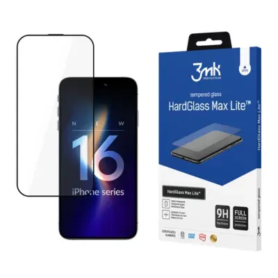 3MK iPhone 16 Pro Max Härdat glas Skärmskydd Max Lite - Svart