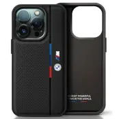 BMW iPhone 16 Mobilskal Perforated Tricolor Line - Svart