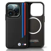 BMW iPhone 16 Pro Max Mobilskal MagSafe Meshed Tricolor Stripes - Svart