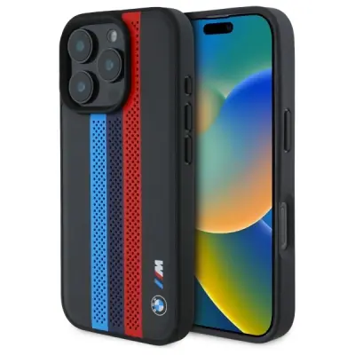 BMW iPhone 16 Pro Max Mobilskal MagSafe Tricolor Printed Stripes