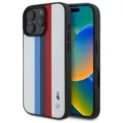 BMW iPhone 16 Pro Max Mobilskal MagSafe Tricolor Printed Stripes - Vit