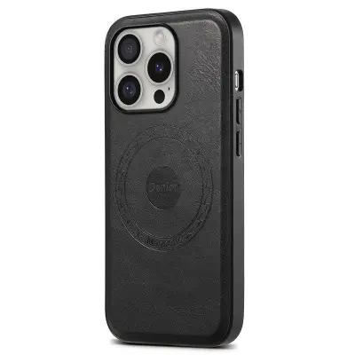 DENIOR A10 iPhone 16 Pro Max Skal Äkta Läder Svart