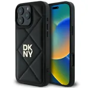 DKNY iPhone 16 Pro Max Mobilskal Quilted Stack Logo - Svart