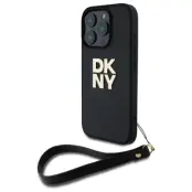 DKNY iPhone 16 Pro Max Mobilskal Wrist Strap Stock Logo - Svart