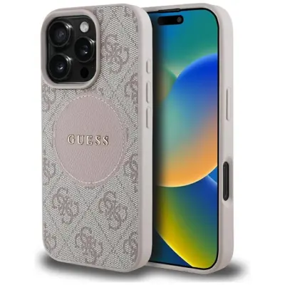 Guess Mobilskal till iPhone 16 Pro Max MagSafe 4G Circle - Rosa