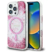 Guess iPhone 16 Pro Max Mobilskal MagSafe HC Resin Bottom Glitter - Rosa