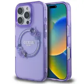 Guess iPhone 16 Pro Max Mobilskal MagSafe IML Flowers Wreath - Lila