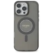 Guess iPhone 16 Pro Max Mobilskal MagSafe IML Rhinestones - Svart