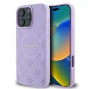 Guess iPhone 16 Pro Max Mobilskal Magsafe Saffiano Peony Logo - Lila