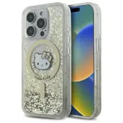 Hello Kitty iPhone 16 Pro Max Mobilskal MagSafe Liquid Glitter - Vit Guld