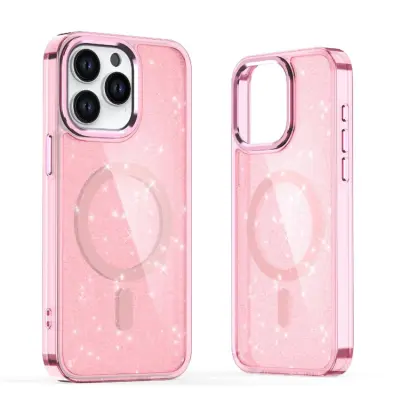 Mobilskal till iPhone 16 Plus Magsafe Glitter - Rosa