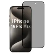 iPhone 16 Pro Max Härdat Glas Skärmskydd Privacy - Svart