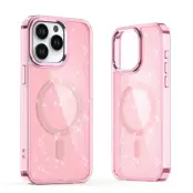 iPhone 16 Pro Max Mobilskal Magsafe Glitter - Rosa